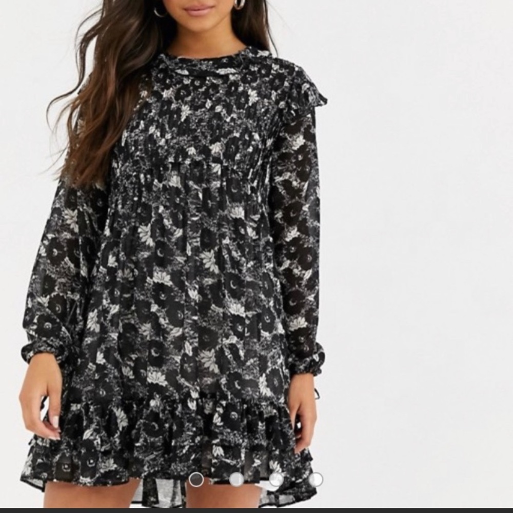 Free People Floral Babydoll LongSleeve